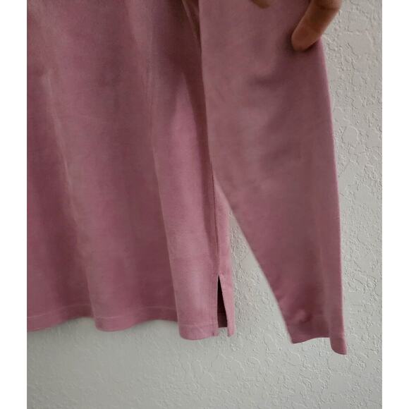 TOP/BLOUSE-JOAN RIVERS-Buff Pink-Suede Look-Soft-Long Sleeves-Size SMALL - Picture 3 of 11